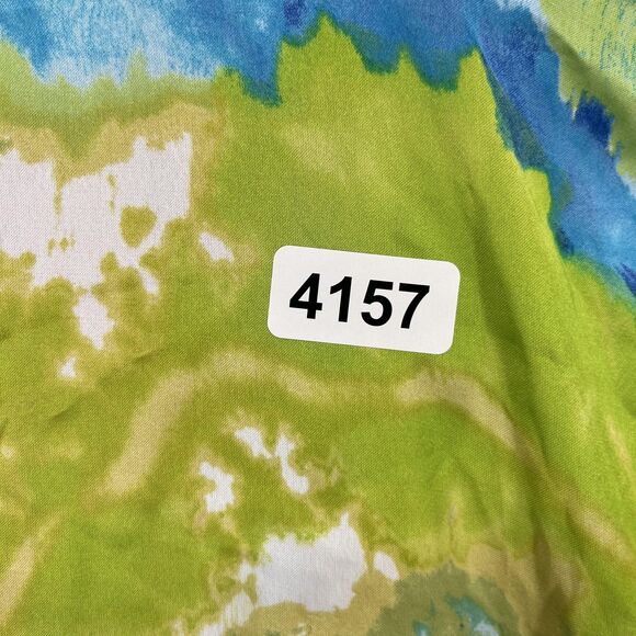 Chaps Shirt Womens Large Blue Green Tie Dye V Neck Kimono Sleeve Drawstring - Picture 15 of 15